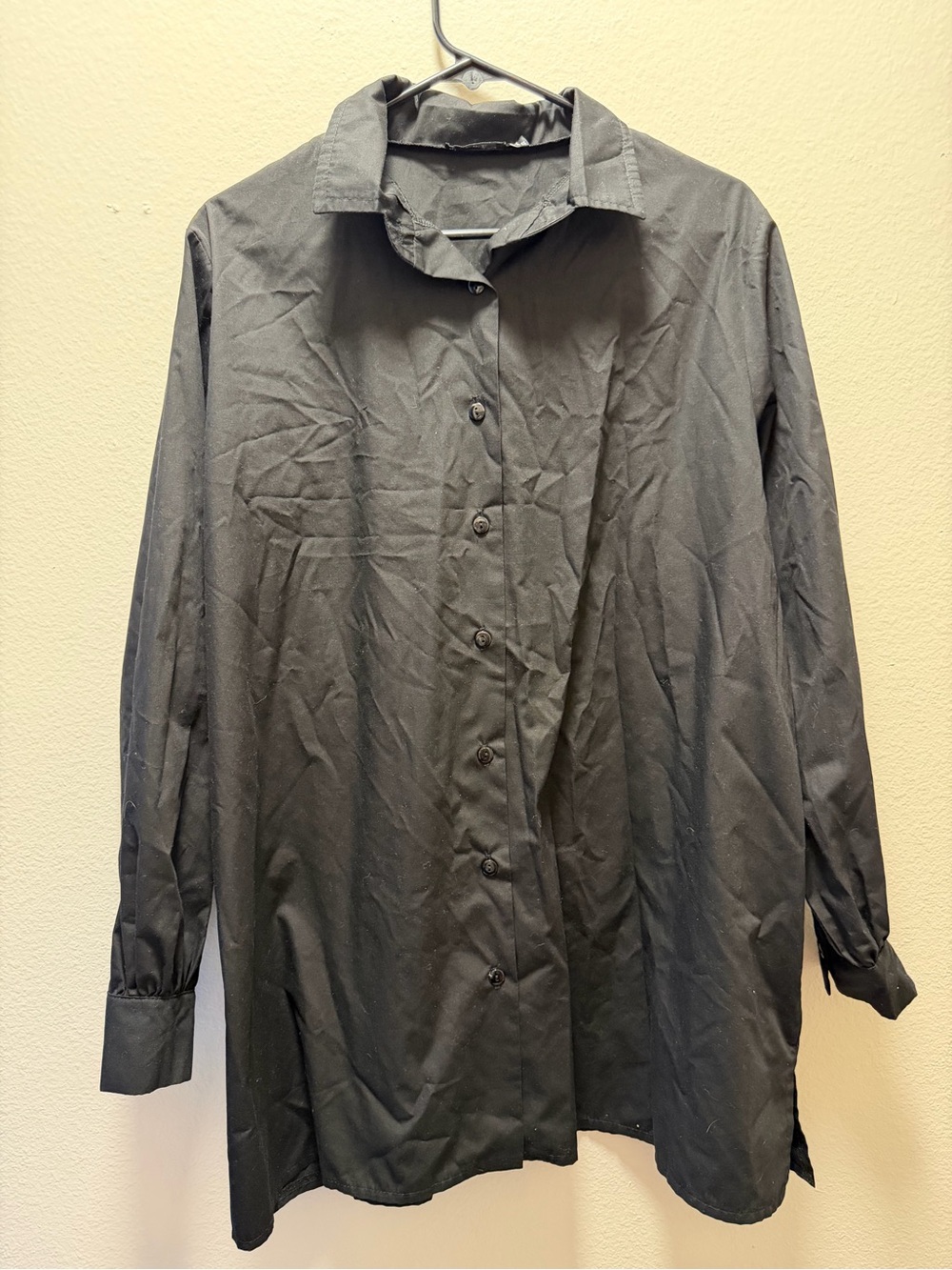 Nasty Gal Black Long-Sleeve Button Front Shirt Jacket